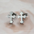 Chino al por mayor Cruz de acero inoxidable Stud Earrings para Unisex ZZE016